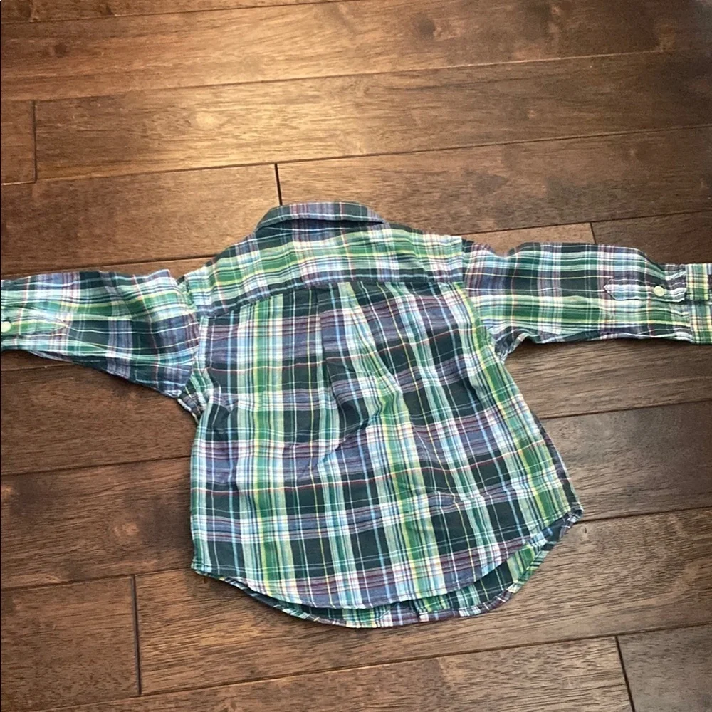Ralph Lauren Green and Blue Button Down Shirt